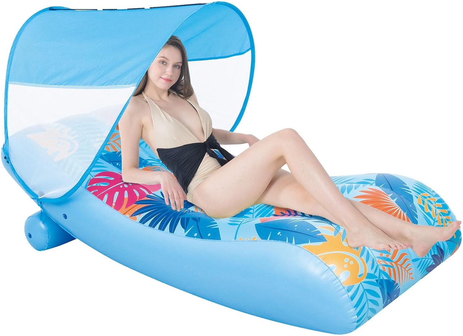 DIMAR GARDEN Pool Float Lounger Adult Inflatable Pool Raft Floaties Water Chair 68.5in x 33.5in x 21"