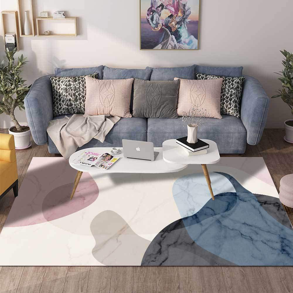 Tappeto soffice 120x160cm tapis de salon moderne chambre rose bleu