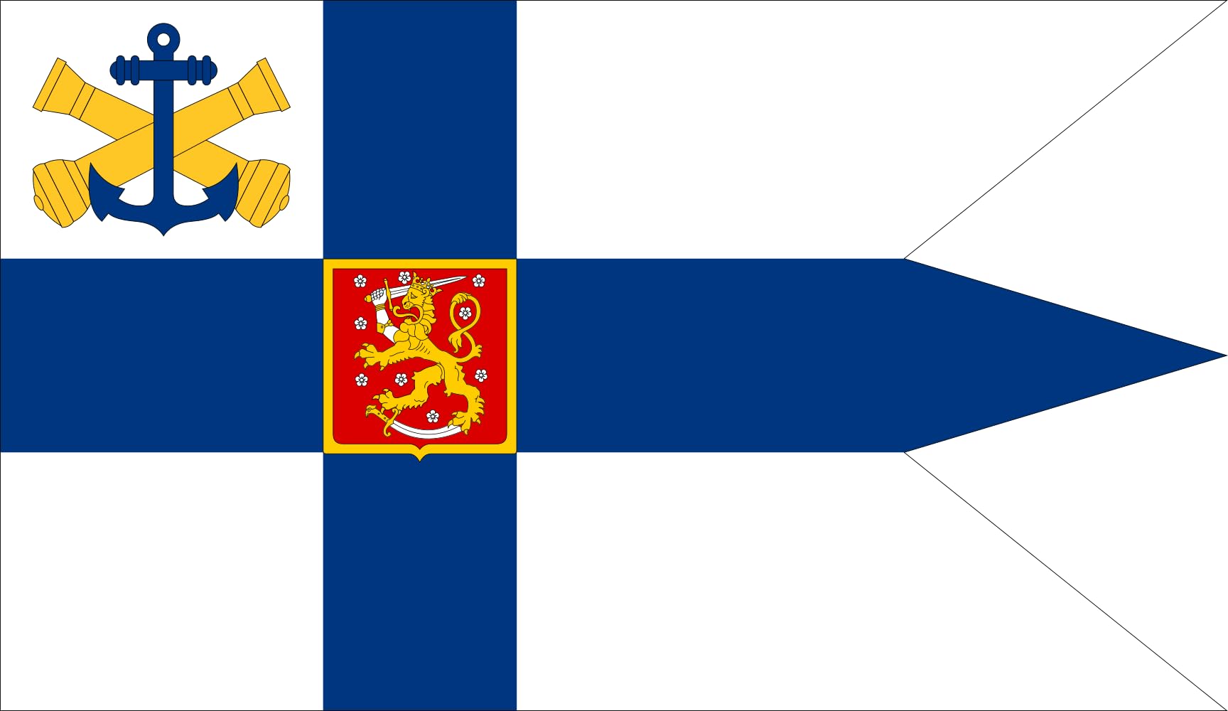 Drapeau Large Commander of the Finnish Navy 1971-1978 pavillon historique