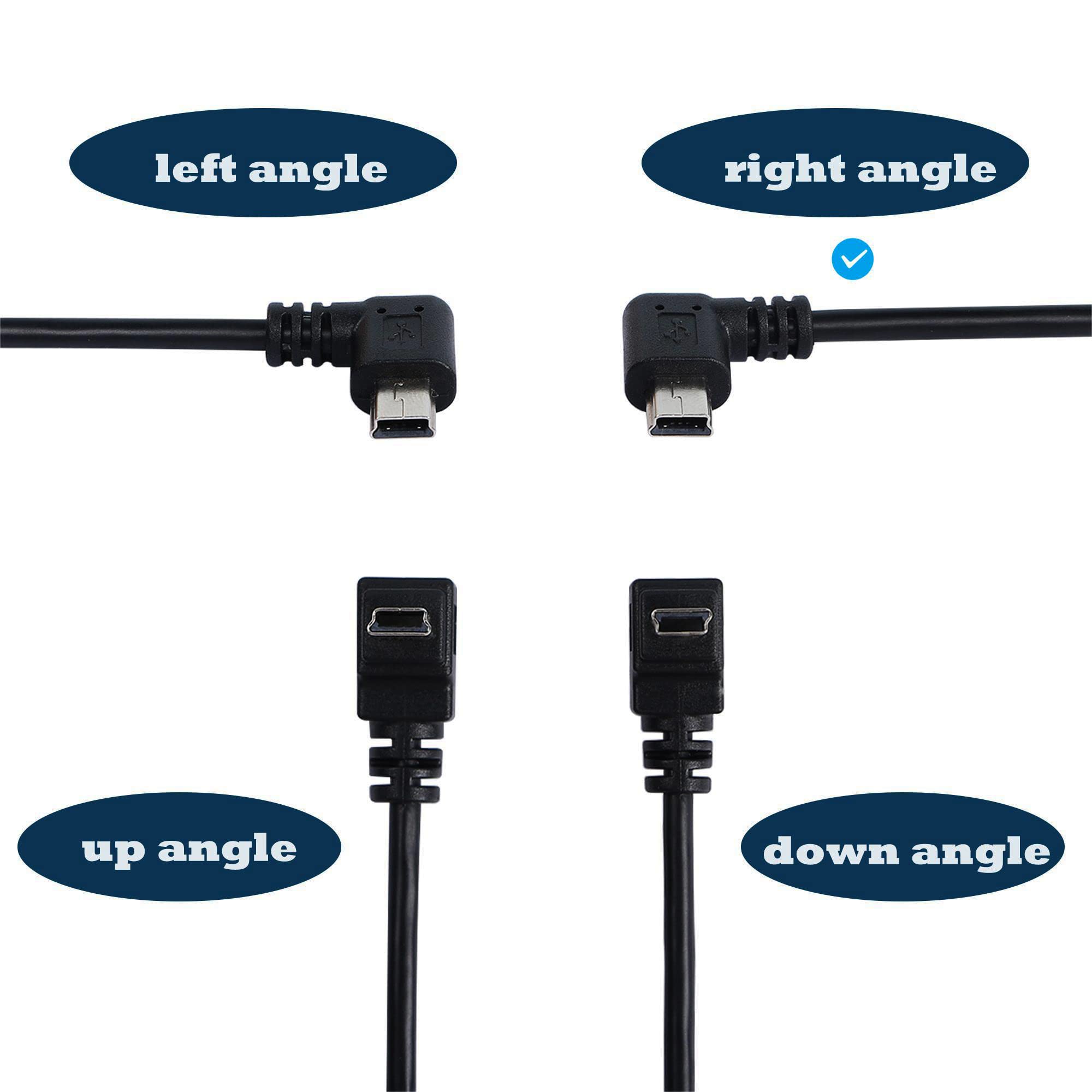 SHANFEILU Câble Mini USB D'angle 90 Degrés Mini 5 Broches Usb B Mu00e2le