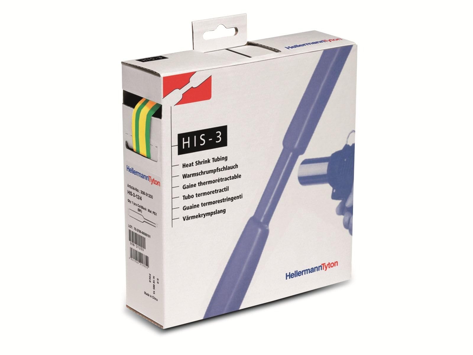 HellermannTyton 308-32407 HIS-3-24/8-PEX-GNYE Heat Shrink 3:1 Gree...