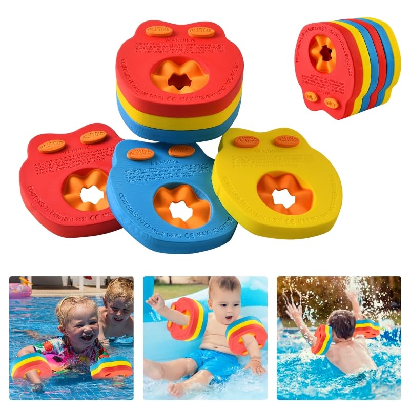 kaianda Manguitos de natación para niños, 6PCS Manguitos Bebe, Hechos de Espuma, Piscina Discos Flotantes