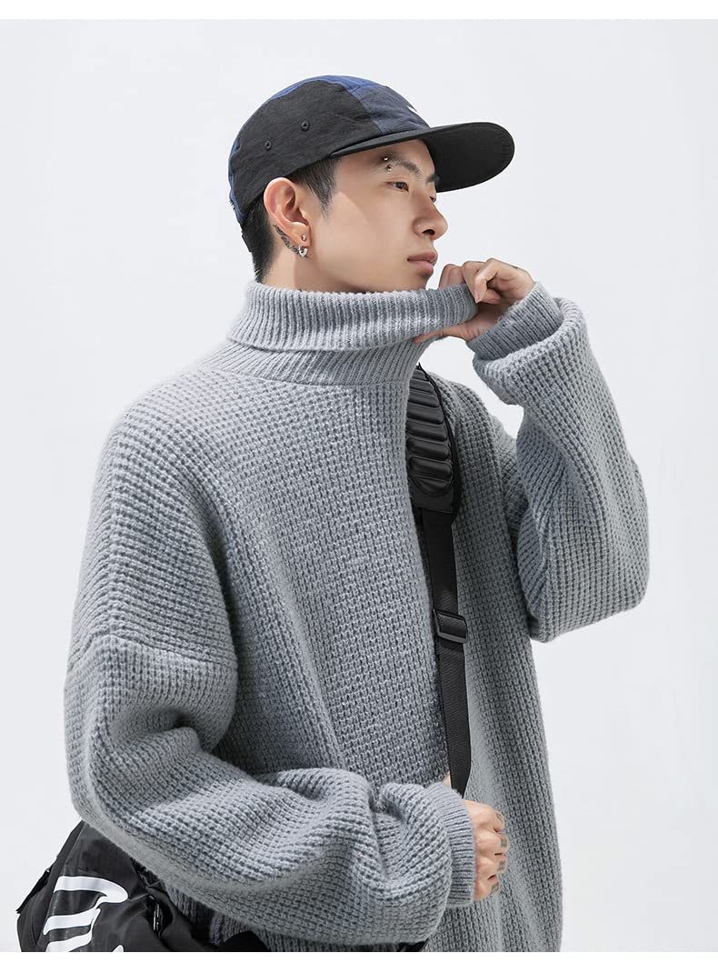 Maglione Sighificatore di Dolcevita alla Moda per Uomini E Donne Alenta E Versatile per Uomini E Donne-Gray,L