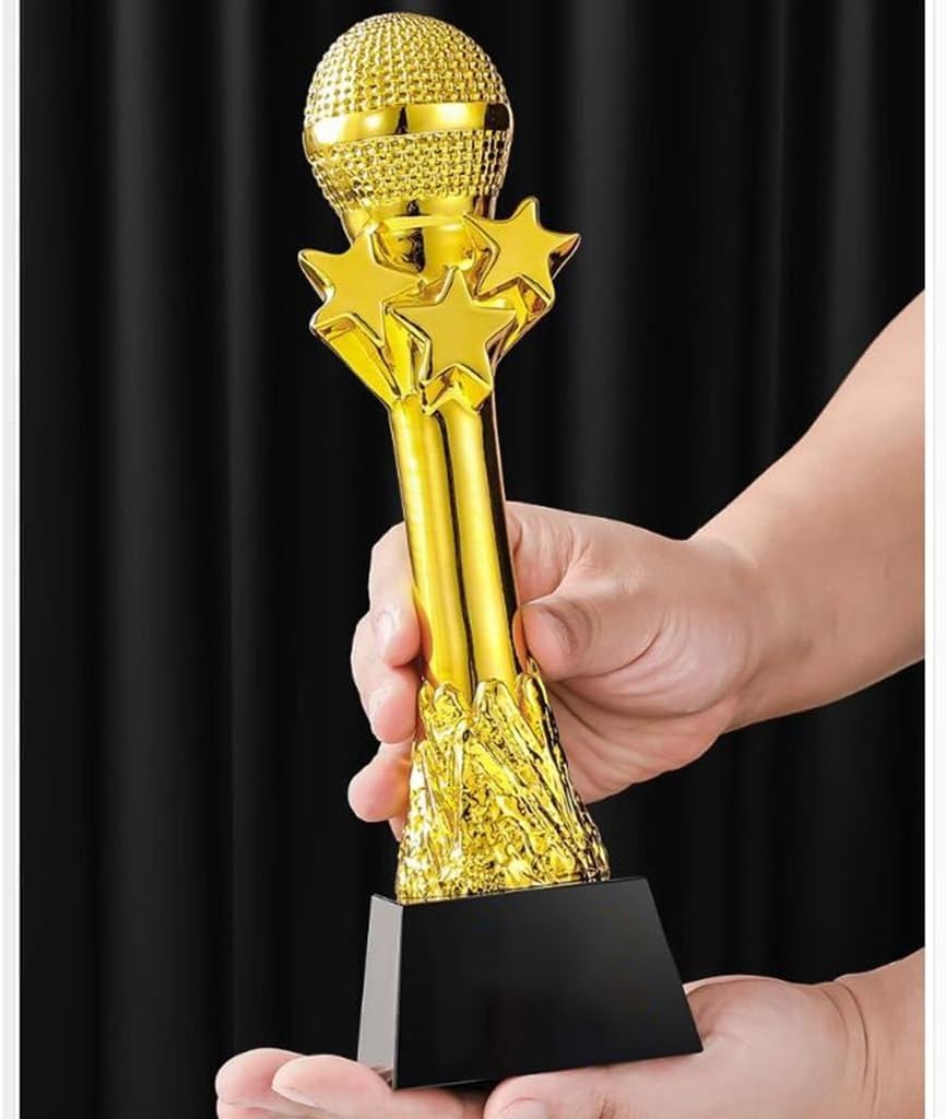 Trophées Trophée De Musique Chantée Trophée du Micro Or, Argent Et Bronze Trophée Gagnant du Concours Trophées Trophée De Musique Chantée Trophée du Micro Or, Argent Et Bronze Trophée Gagnant du Concours