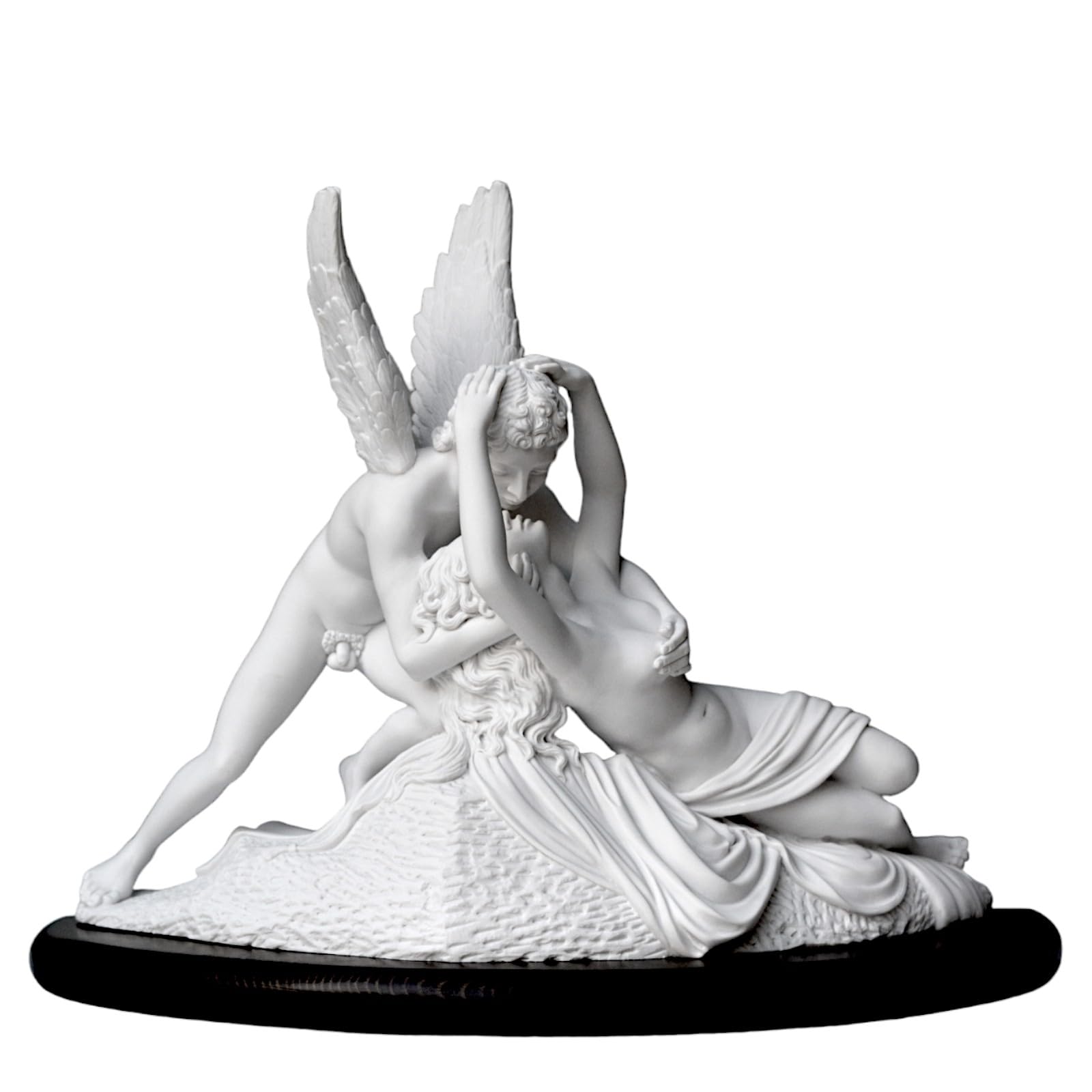 CBAM Amor y psique - Escultura de mesa de mármol con base de alabastro, varios tamaños, 15 cm
