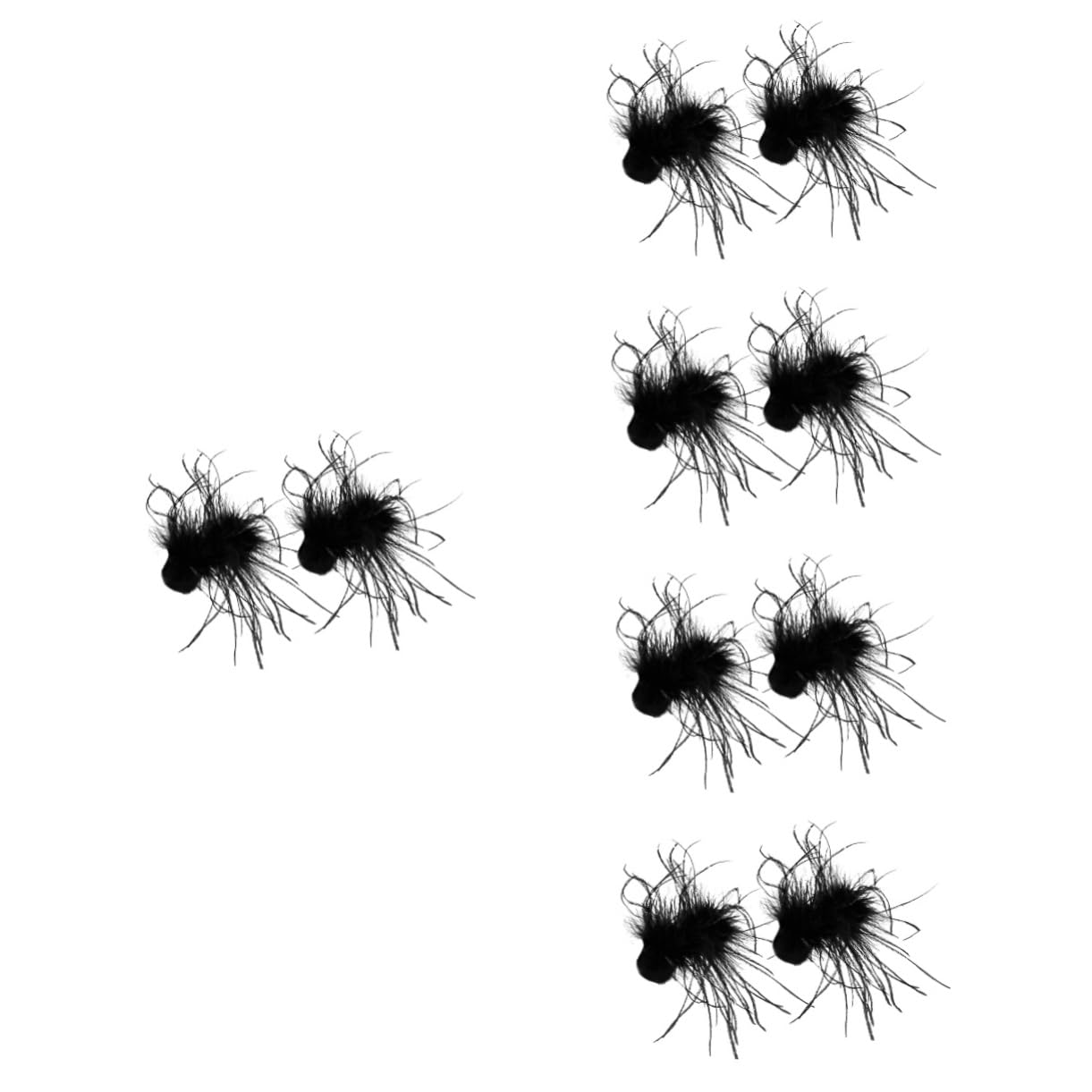 FRCOLOR 10stücke Haarclips Straußfedern Für Goth Haargreifer Für Hochzeiten Partys Und Besondere Anlässe Schwarze -clips Für Stilvolle