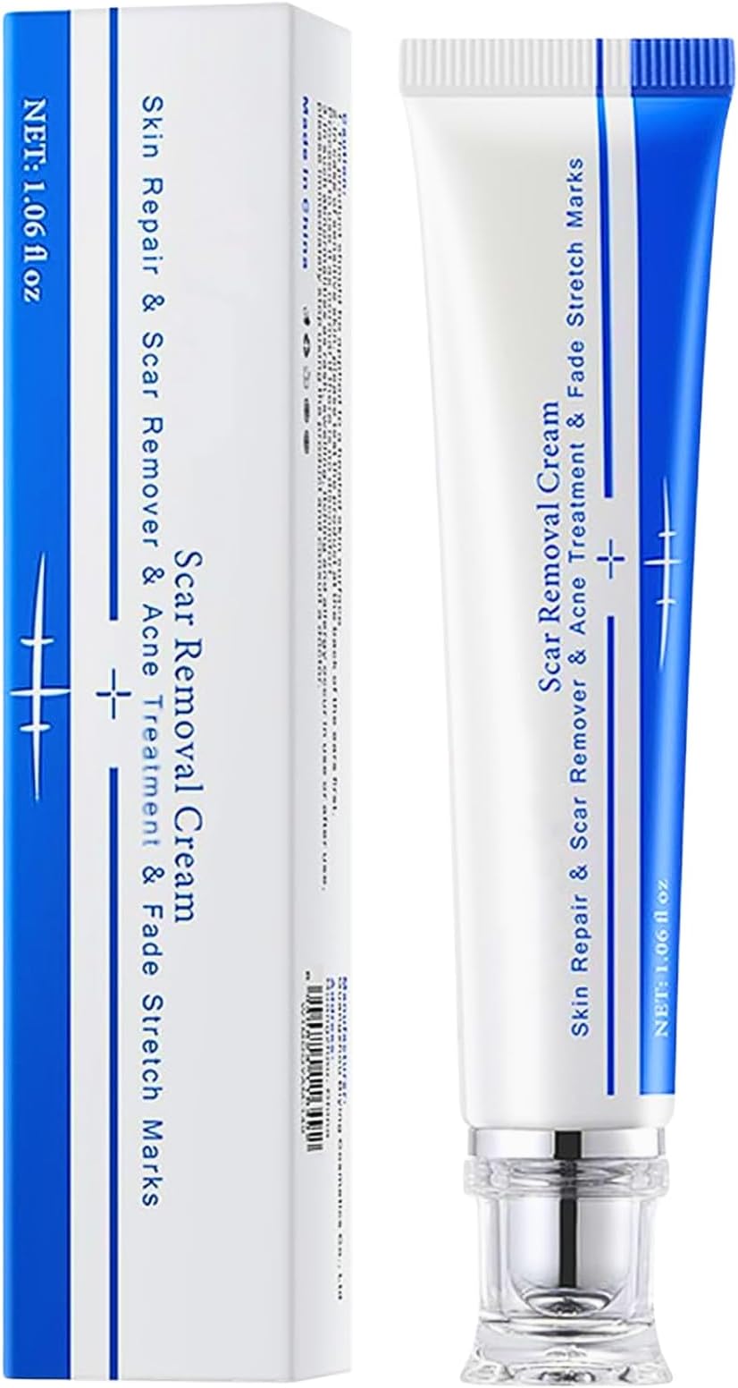 Scar Removal Cream, Silicone Scar Gel For Old And New Scars, Burn Scar Cream For Stretch Marks Removal, Skin Repair & Sca-r Remover, Sca-r Crea-m Suitable For All Skin Types,1.06oz.