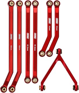 INJORA High Clearance Chassis Links for SCX24 Deadbolt AXI90081 AXI00004 Betty B-17 Axial 1/24 RC Crawler Car(Red)