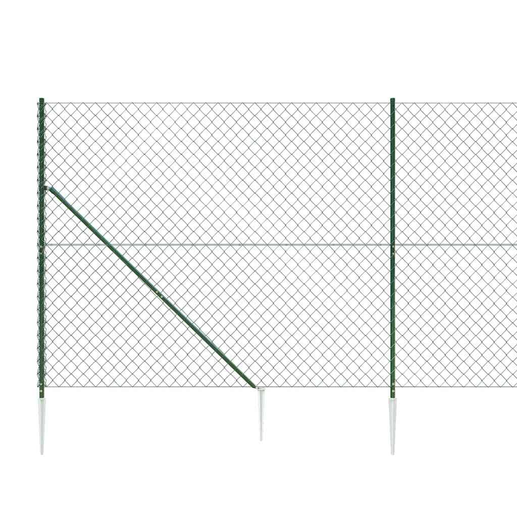 Maschendrahtzaun Komplettset 1.4 x 25 m mit Bodenhülsen Maschendrahtzaun 180cm höhe Maschendrahtzaun Set Grün Gartenzaun Set Zaunset-Grün-1.8 x 25 m Typ 4