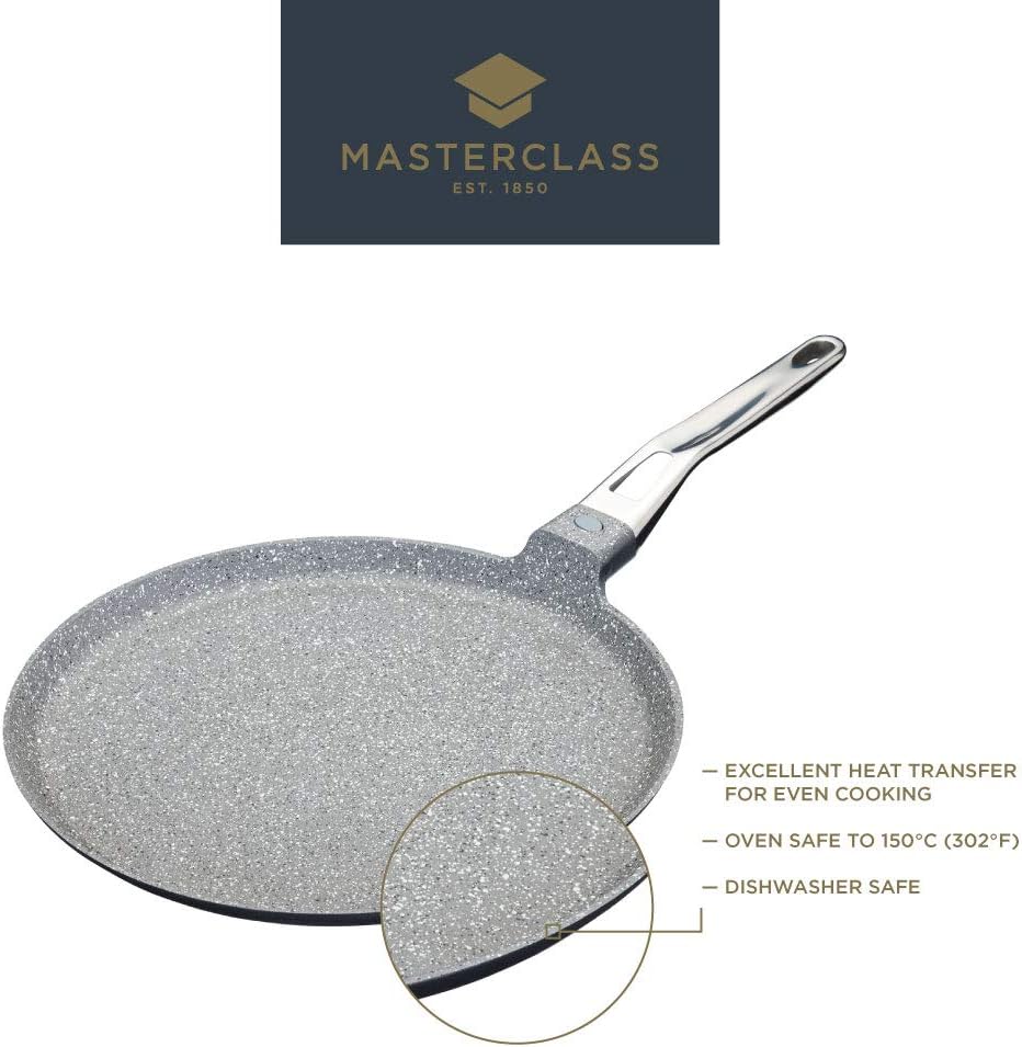 MasterClass MCMCP28 Cast Aluminium InductionSafe NonStick Crêpe Pan