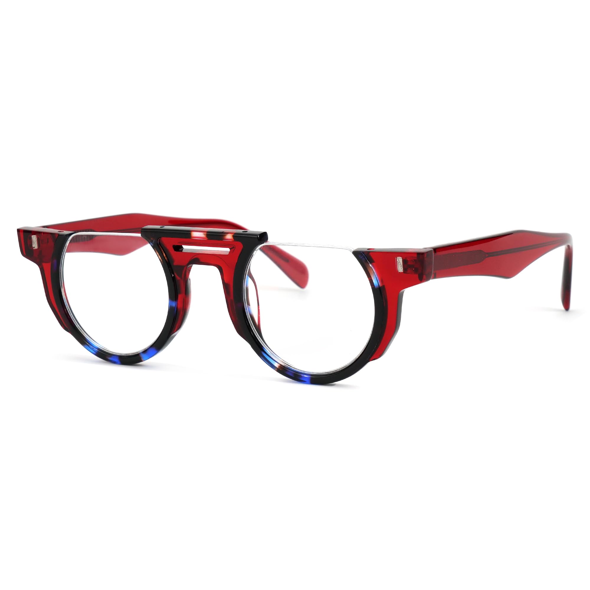 Zeelool Classic Half-frame Round Glasses with Non-prescription Clear Lens for Men ZJGA332547