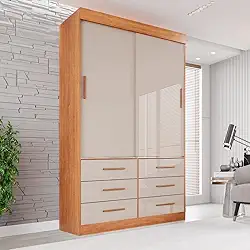 Guarda Roupa Solteiro 2 Portas 6 Gavetas Luana Sallêto Móveis