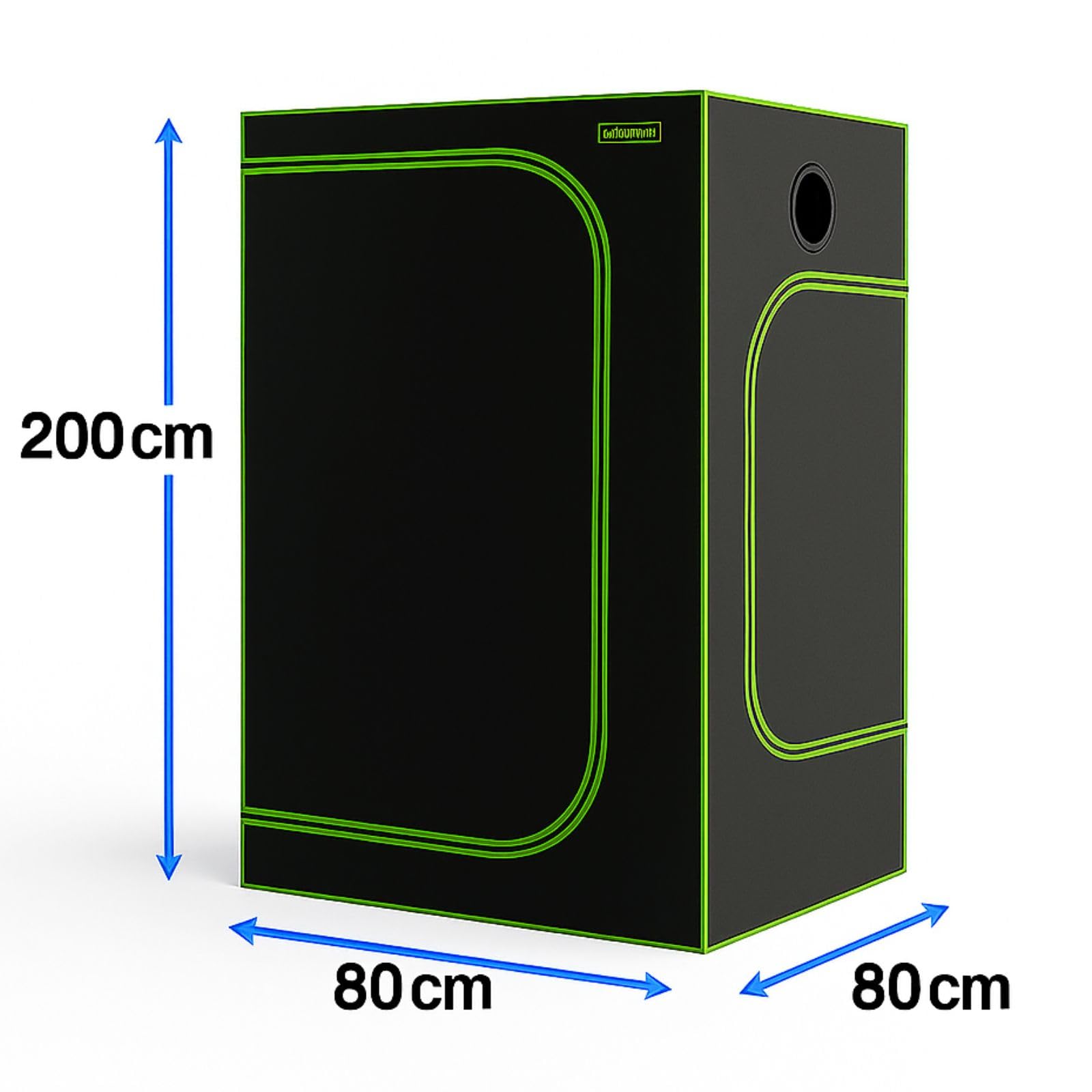 Tenda Grow Jiubiaz 120x60x180cm - Nero/Verde, Oxford 600D, Impermeabile, Per Coltivazione - Foto 7