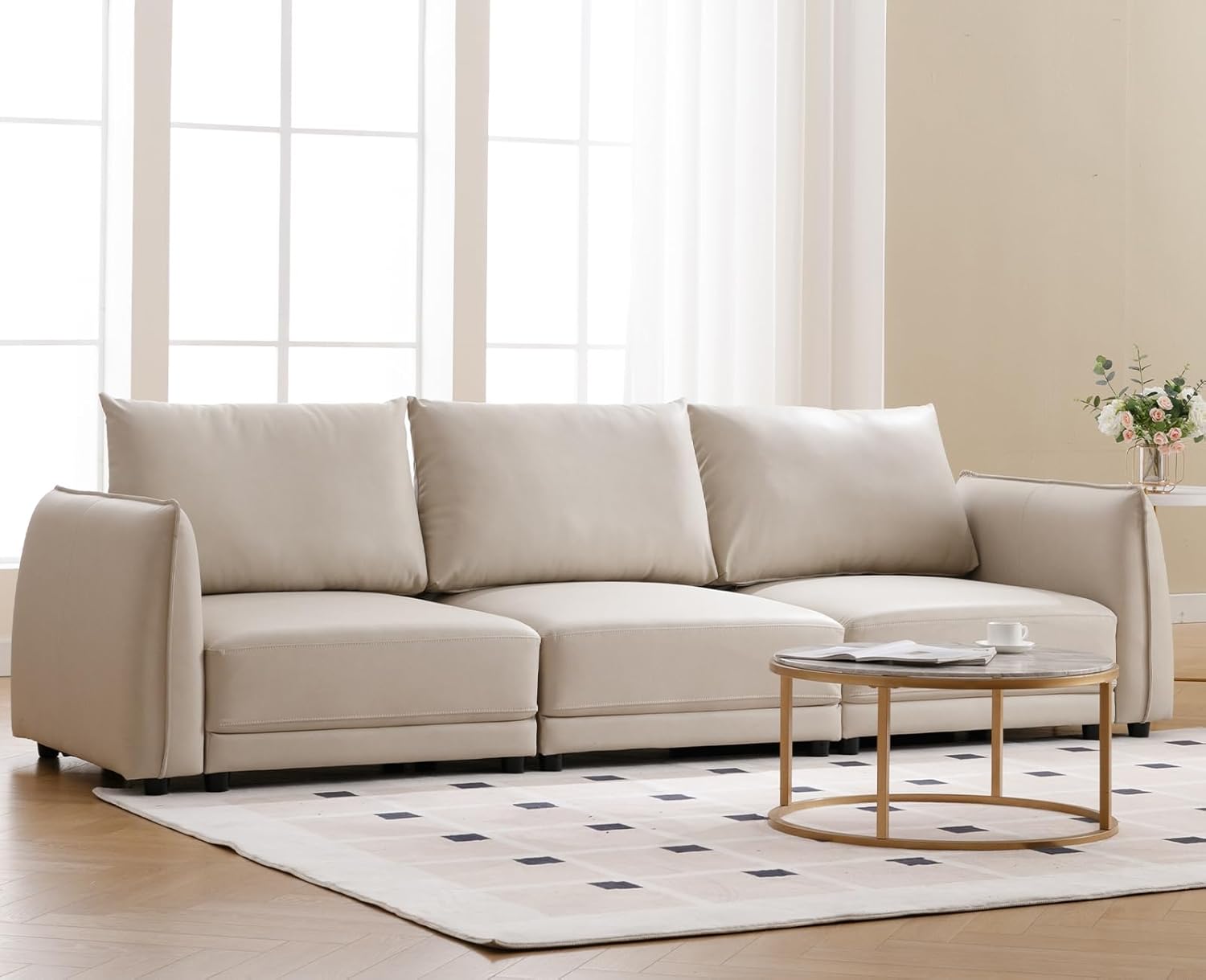 chairus Modular Sectional Sofa Couch PU Leather Sofa Comfy