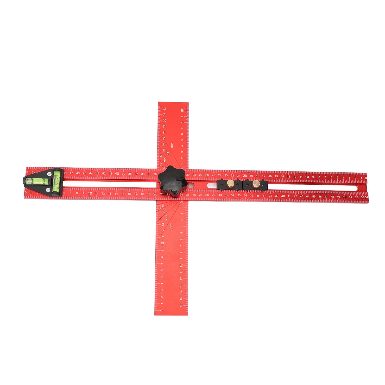 aqxreight Règle de Perçage 2 en 1, Perceuse de Localisation de Poinçon 45° et 90° pour le Travail du Bois, l'ébénisterie, Outil de Mesure carré en T avec Conception Pliable en Aluminium anodisé