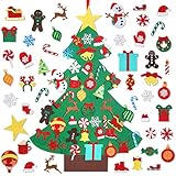 Garma Children's Felt Christmas Tree Set Ornaments DIY Home Decoration Wall Hanging Children's Felt Craft Kits for Christmas, New Year, Various Festivals (Santa, Snowman, Reindeer)