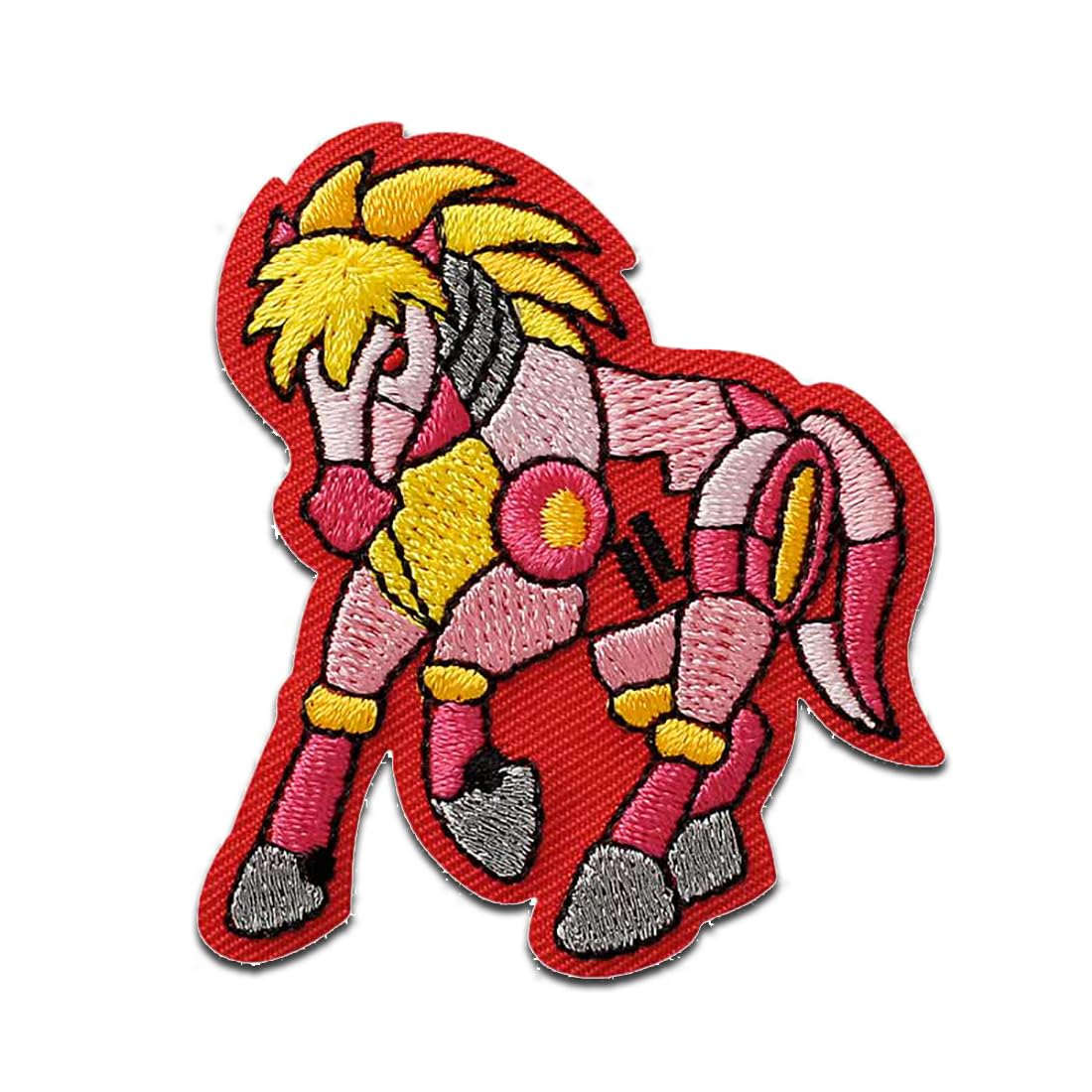 Mono-Quick Patch – Pferd Roboter Tier, Größe 5,2 x 5 cm, zum Aufbügeln