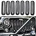 Katur Frente Negro Rejilla de Malla Insertar Kit para 2007-2015 Je EP Wrangler JK - 7 Piezas/Set