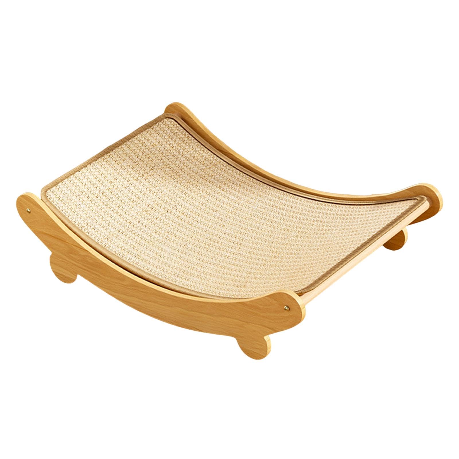 Cama para Gatos con Tablero de Rascar Madera Fuerte Y Funcional Almohadilla para Jugar Y Dormir Superficie Protectora contra Arañazos en Mueb, Sisal, Grande