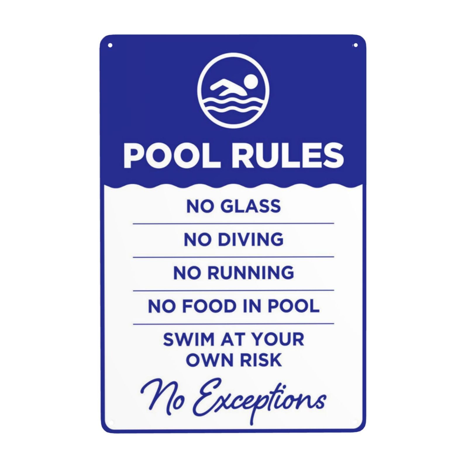 Strict Execution Vintage Pool Notice, All Swimming Pool Usage Rules Must Be Implemented Without Exception 8x12 Inch