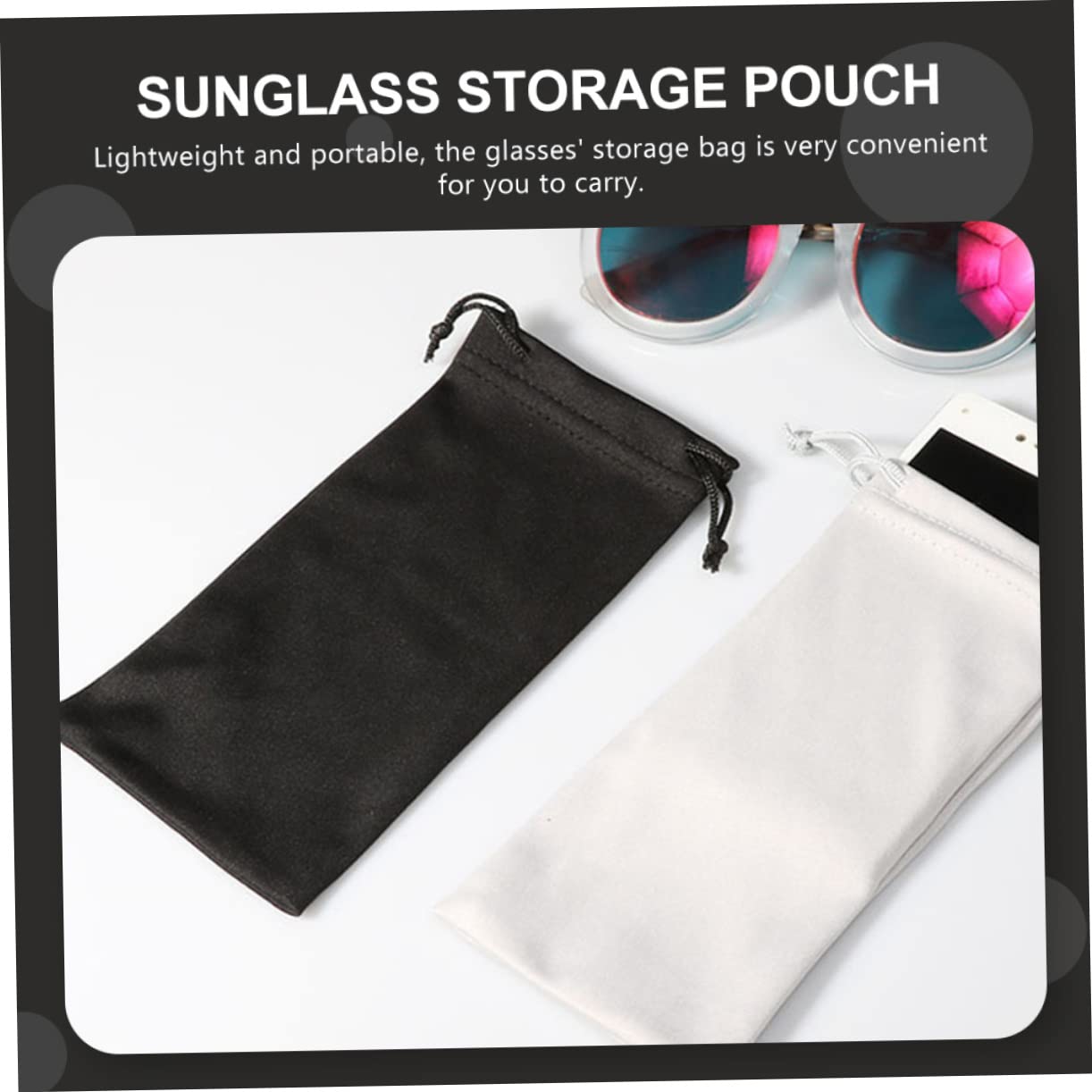 Étui pour lunettes de neige en microfibre, 2 pièces, housse