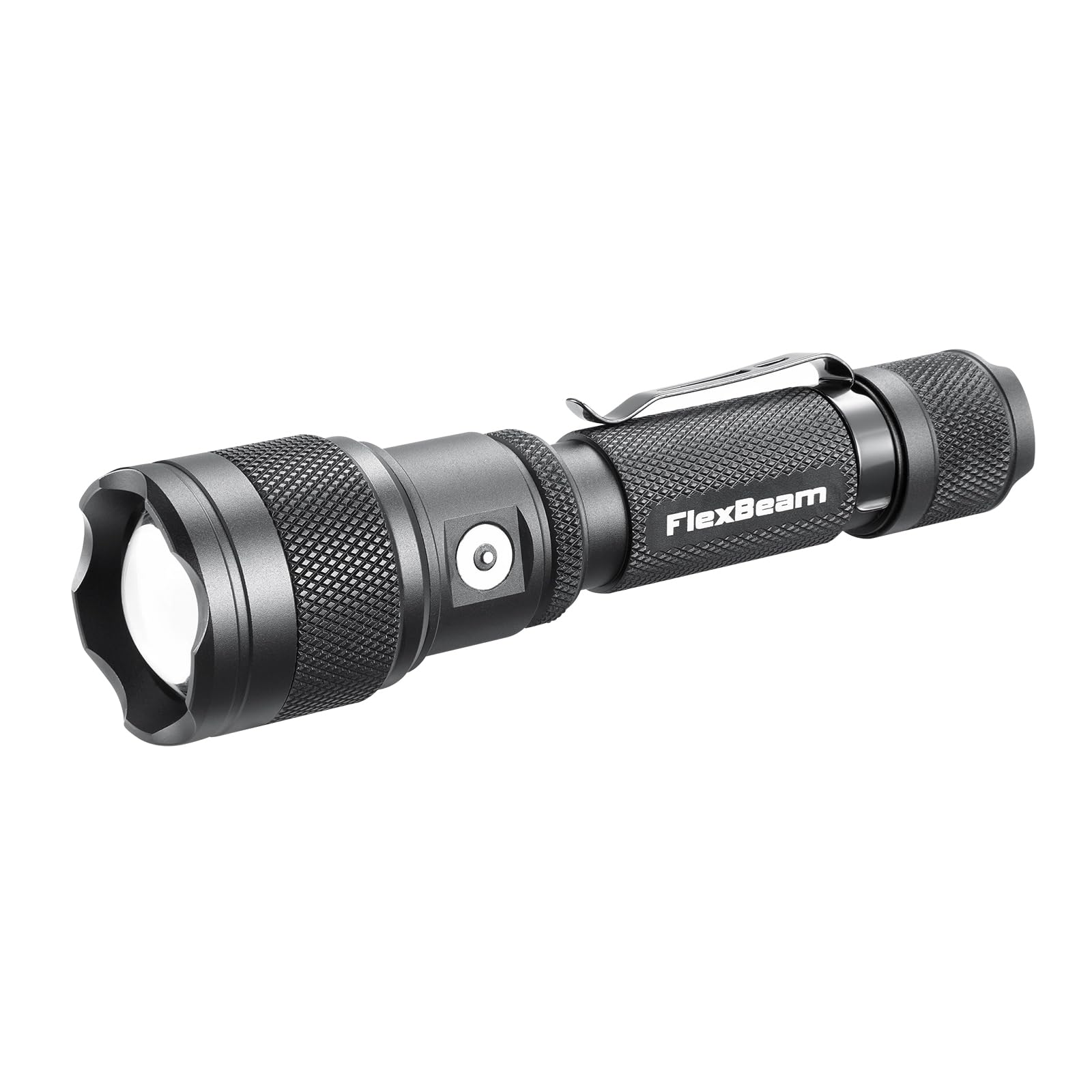 PowerTacFLEXB Flashlight, 1200 Lumen LED, Infinitely Adjustable Beam, Tactical, Rechargeable, Hunting, Water-Resistant, 700m Throw, Limited Warranty