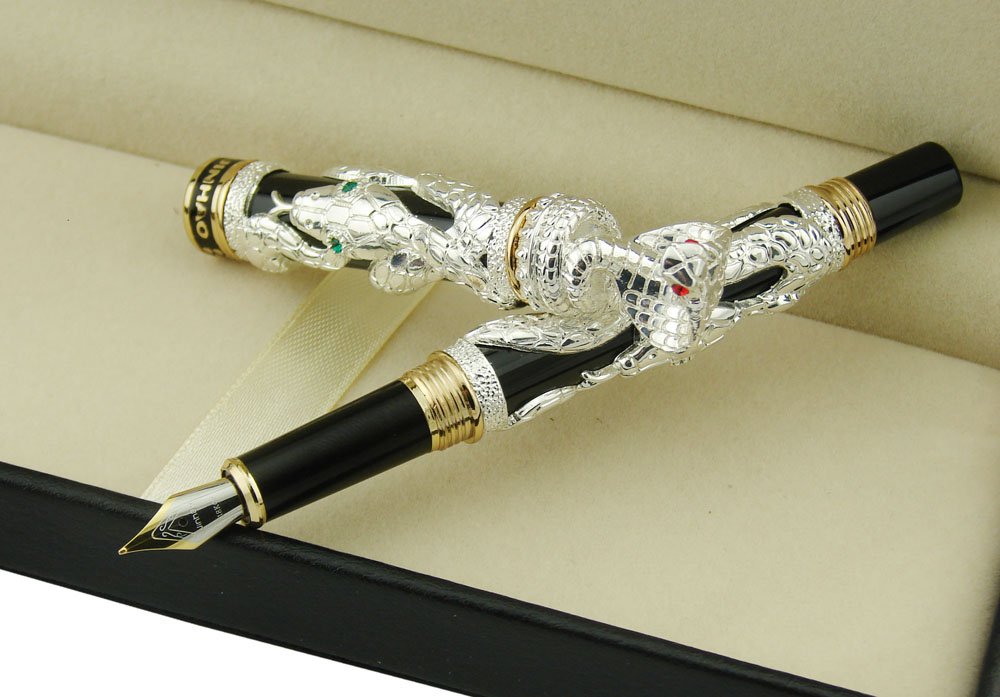 Amazon | Erofa Jinhao 3 D ヘビ柄コレクション ペン、高級銀万年筆