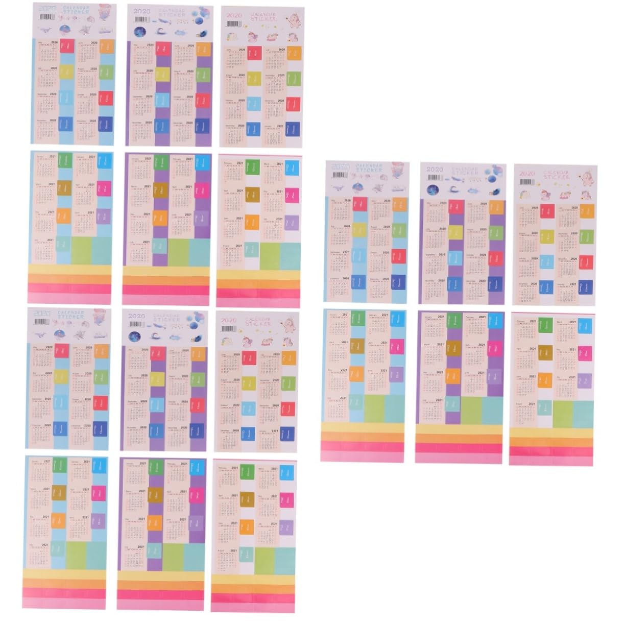 ABOOFAN 3 Sets 12 Calendar Sticker Self Adhesive Tabs 12 Month Calendar White Board Calendars Planner Stickers Monthly Daily Planner Paper Agenda Stickers Monthly Divider Notebook Schedule