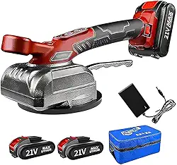 Máquina de Assentamento de Ladrilhos com Ventosa Elétrica 21V - 2 Baterias de 2000 mAh, 5 níveis de frequência ajustável (13500r/min), Azulejos de 0,3 m a 1,2 m - Ideal para Pisos e Parede