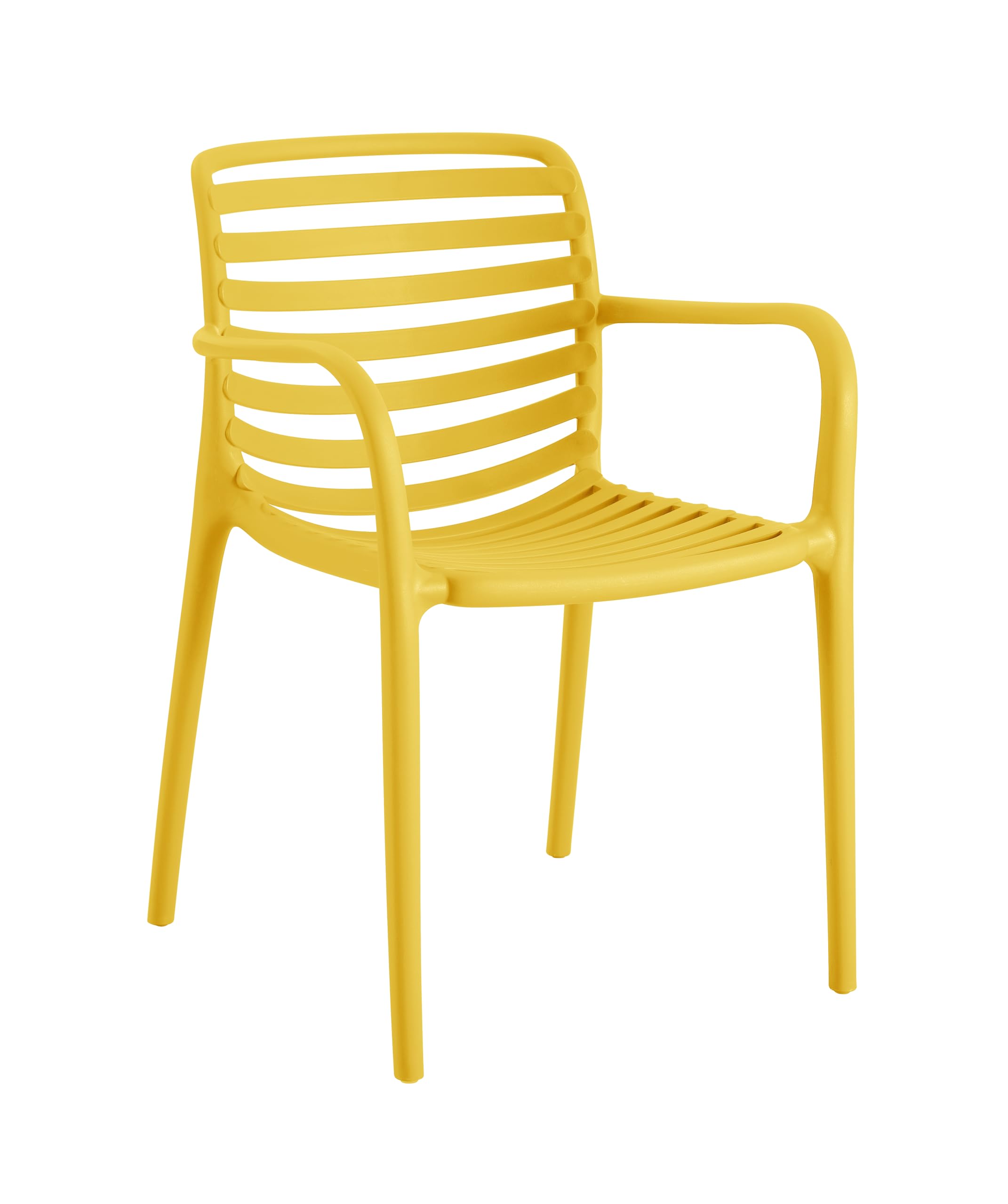 METRO Professional Silla apilable con reposabrazos Gastro Elaria, plástico, Amarillo Mostaza