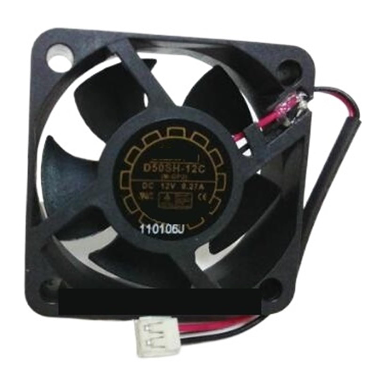 YMUGUEGH D50SH-12C DC12V 0.27A 50 * 50 * 20 5CM 2 wire cooling fan