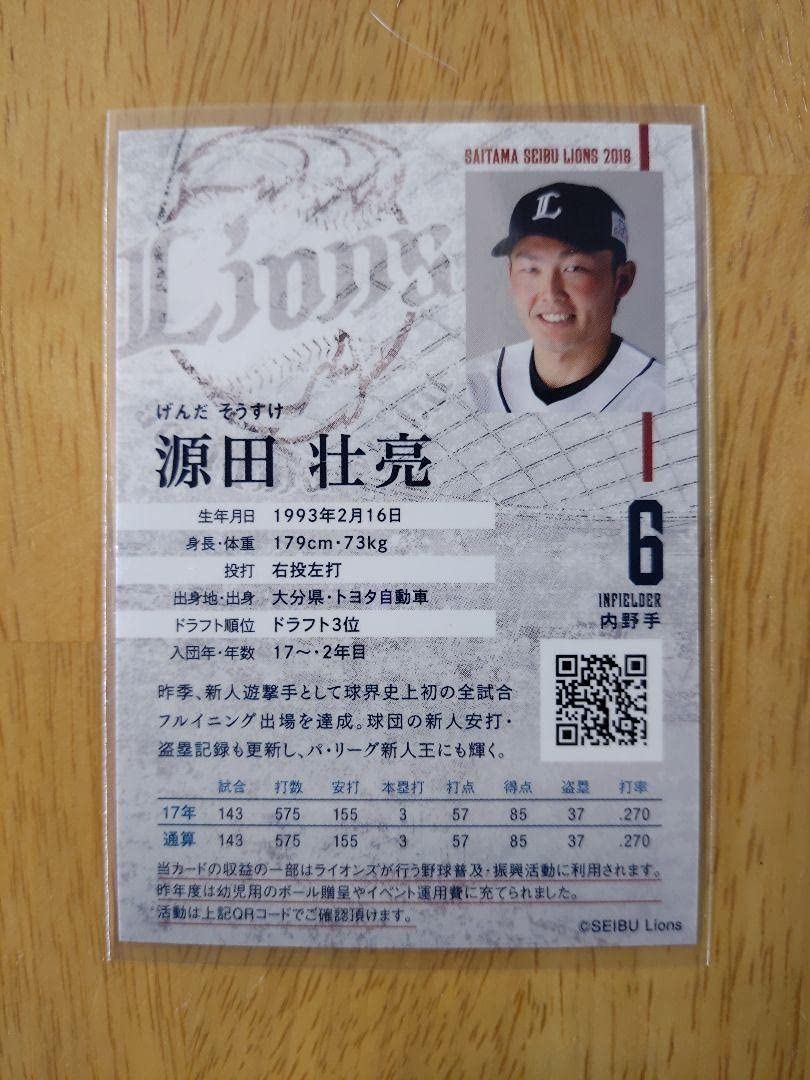 Amazon.co.jp: 埼玉西武ライオンズ 野球振興カード 源田壮亮 直筆