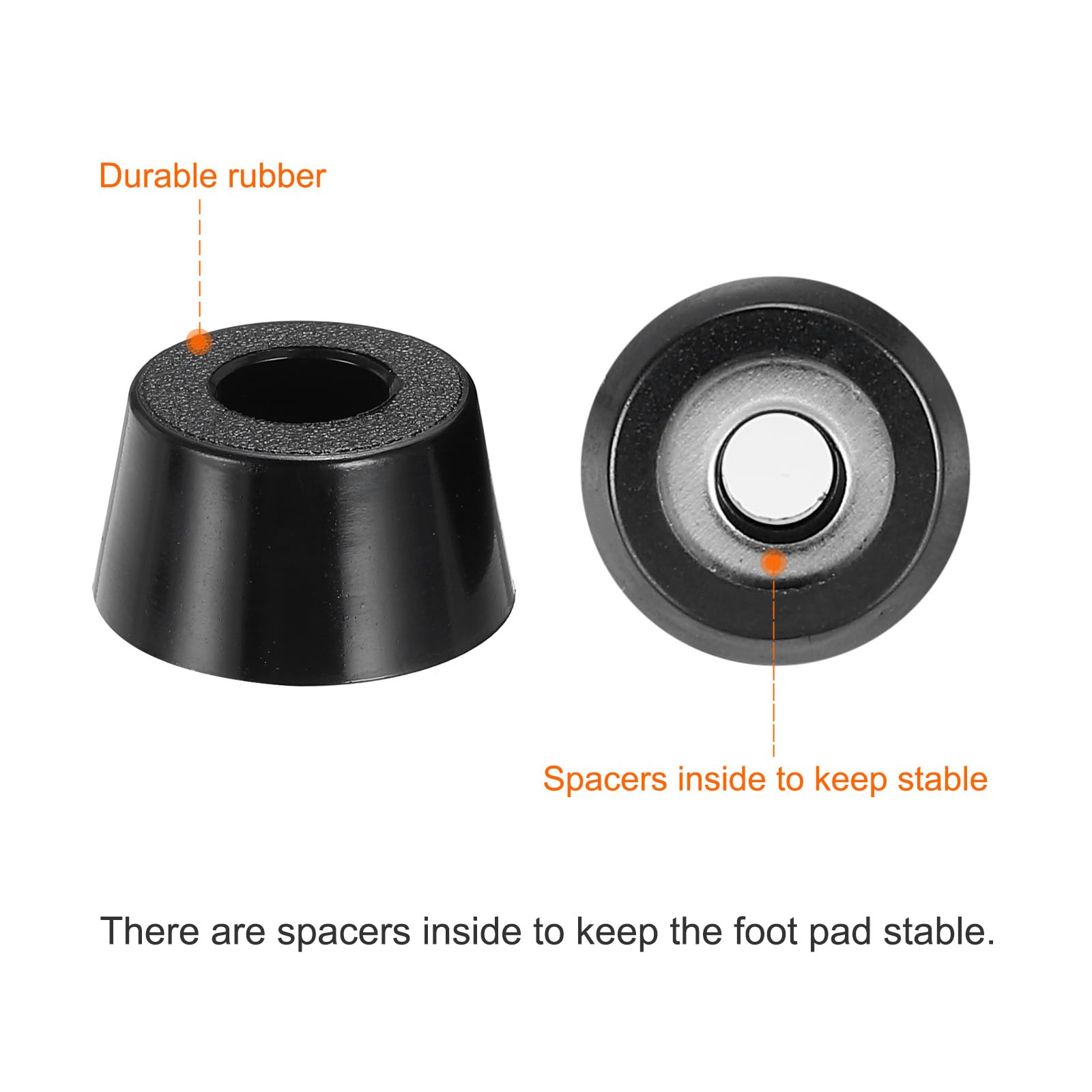 PATIKIL Cutting Board Feet,20 Pieces Non Slip Rubber Feet Bumpers with 304 Stainless Steel Screws for Cutting Board Furniture Chairs Desks 0.75"Wx0.41"H - Image 3