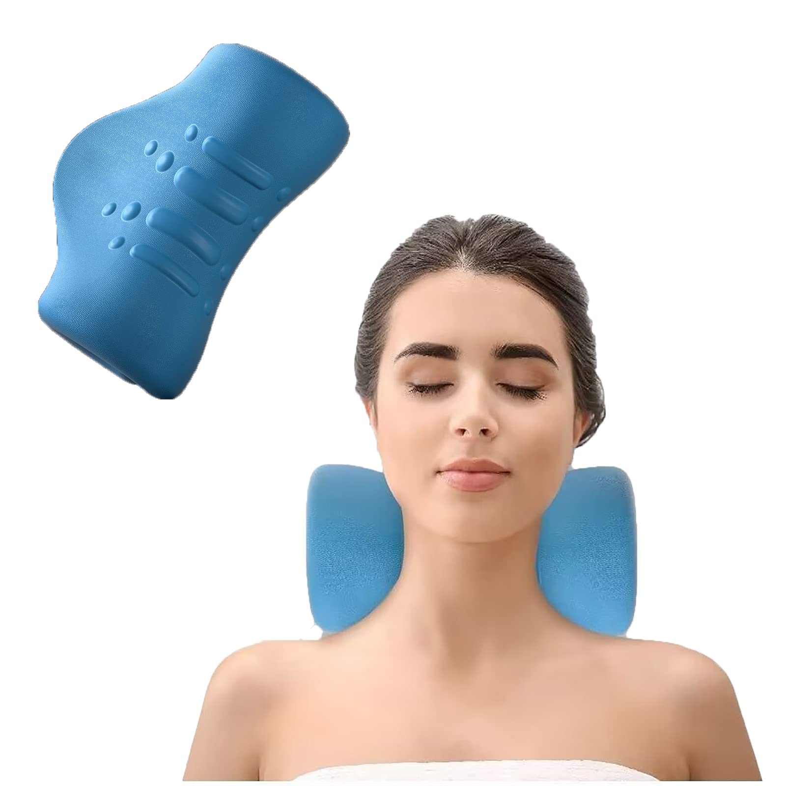 Oreiller De Traction Cervicale Relax du Cou Et des Épaules Nouveau Coussin Cervical Bleu Coussin Traction cervicales Appareil de Traction cervicale pour Les Douleurs Articulaires