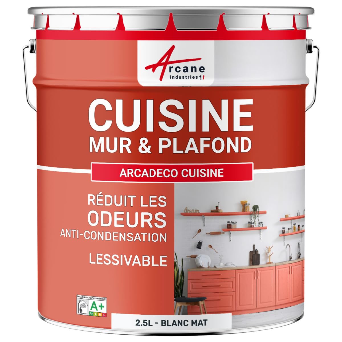 ARCANE INDUSTRIES Arcadéco Cuisine 2.5 L paint can in white