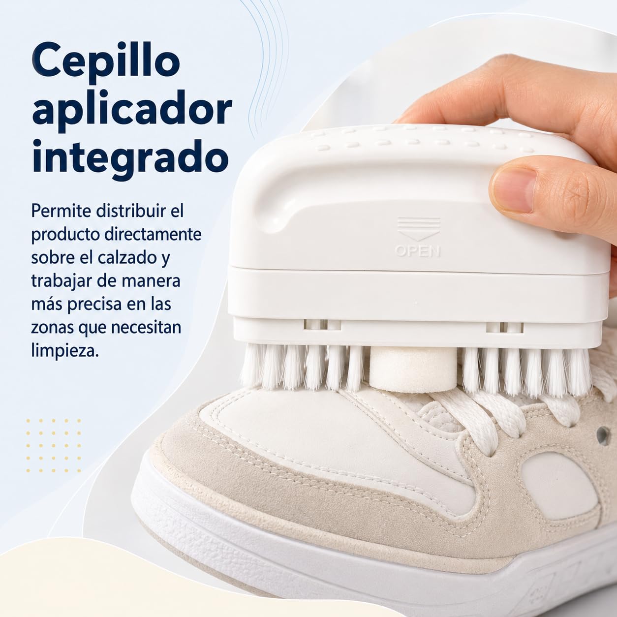 Limpiador de Calzado 100 ml con Cepillo Integrado, Sin Agua, Pack de 12
