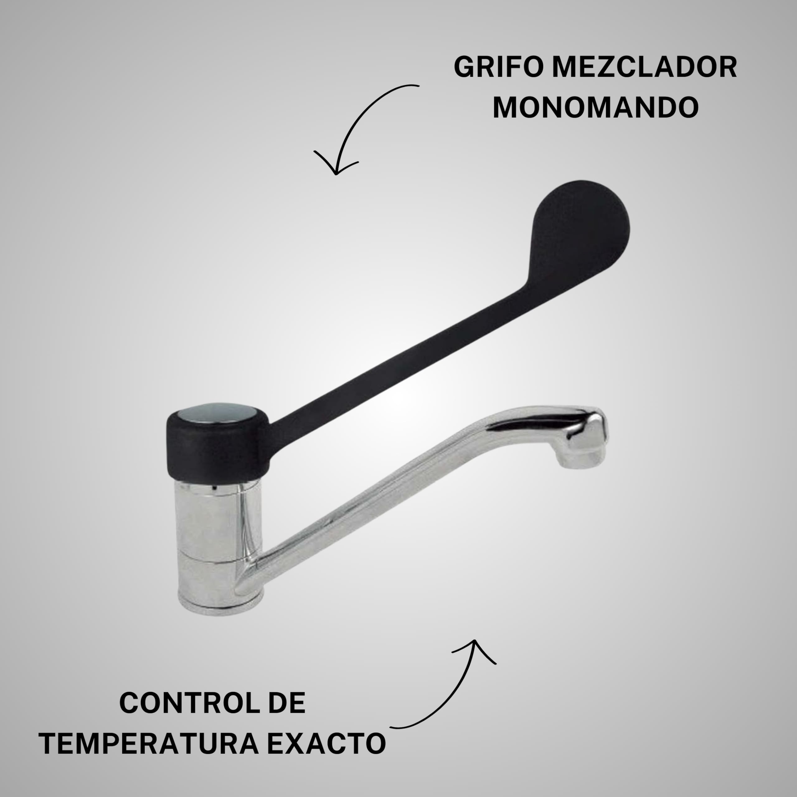 Grifos Cocina Fregadero - Grifo Con Maneta Ergonómica, Grifo Monomando, Caño Orientable, Uso Ideal Para Cocina, Material Latón, Maneta Gerontológica