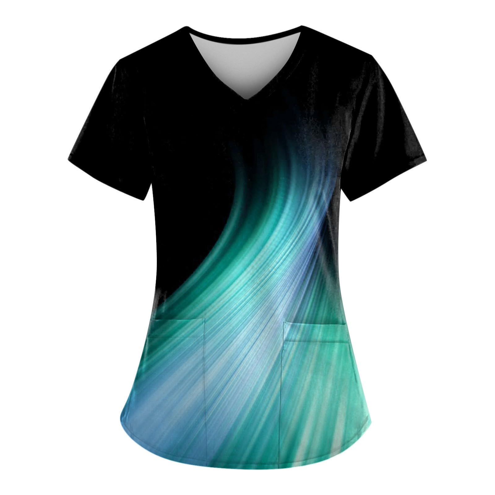 HXHYQKP Holiday Scrubs Tops for Women Stretchy Nurse Scrubs Work Uniform Plus Size Nursing Scrubs with Pockets