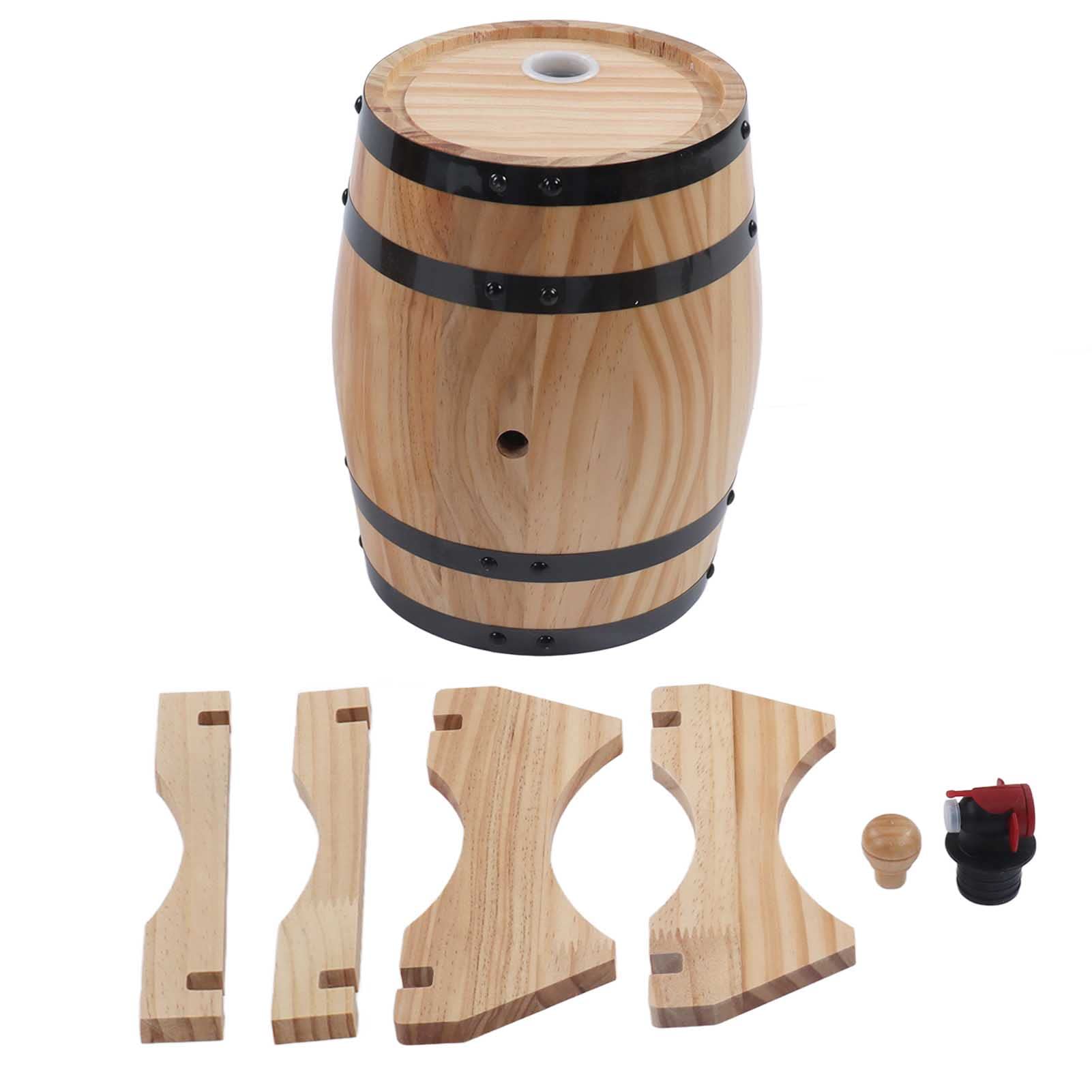 Akozon Wine Pine Barrels Self Brewed Wine Pine Aging Barrels Wooden Beer Barrels for Bar Catering Barbecue Shop Home and Family Appliance and Decor