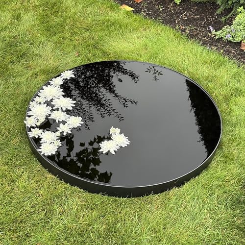Wasserschale / Wasserspiegel Rund 80, Gartendekoration für Terrasse und Rasen, Dekorative Schachtabdeckung