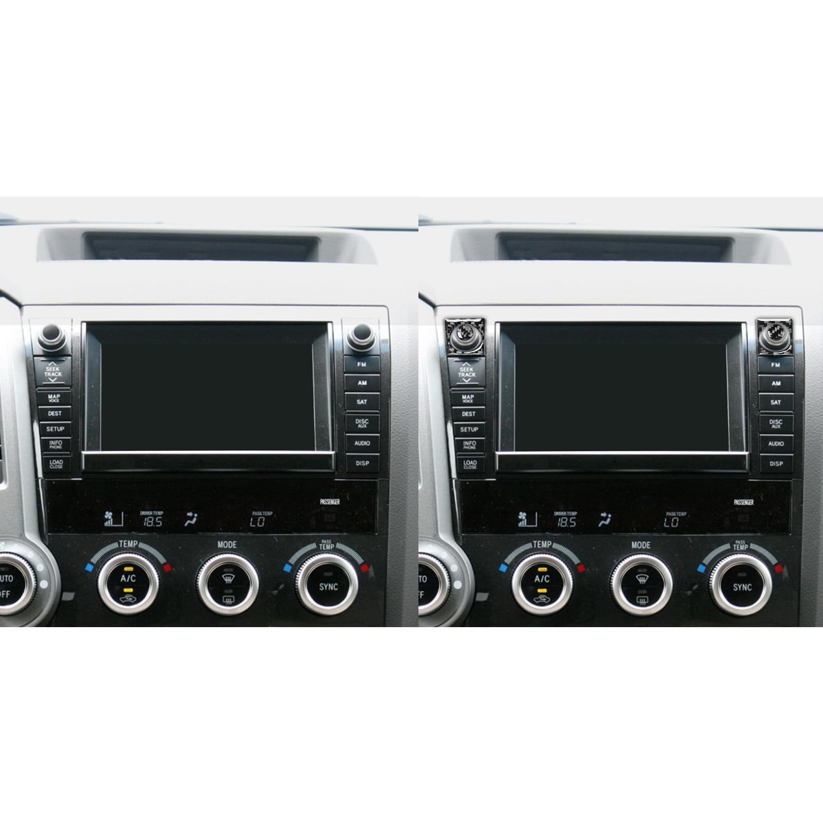 Car Interior Accessories Volume Control Switch Sticker Carbon Fiber Trim Sticker Compatible with Toyota Tundra 2007 2008 2009 2010 2011 2012 2013