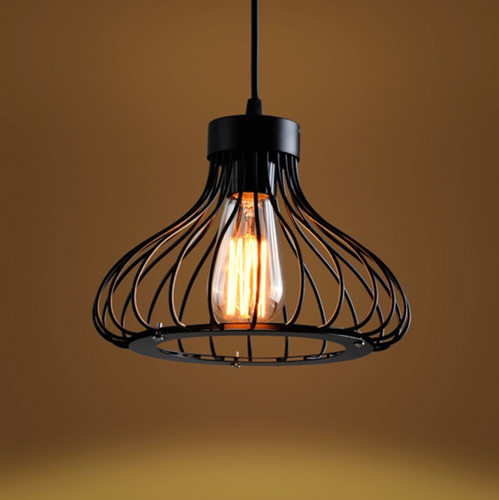 Chrasy E27 Vintage Industriale Sospensione Lampada Gabbia Lampada a Soffitto in Metallo Sospensione Gabbia Metallo Retrò Lampada a Sospensione Soffitto Lampadario in Ferro
