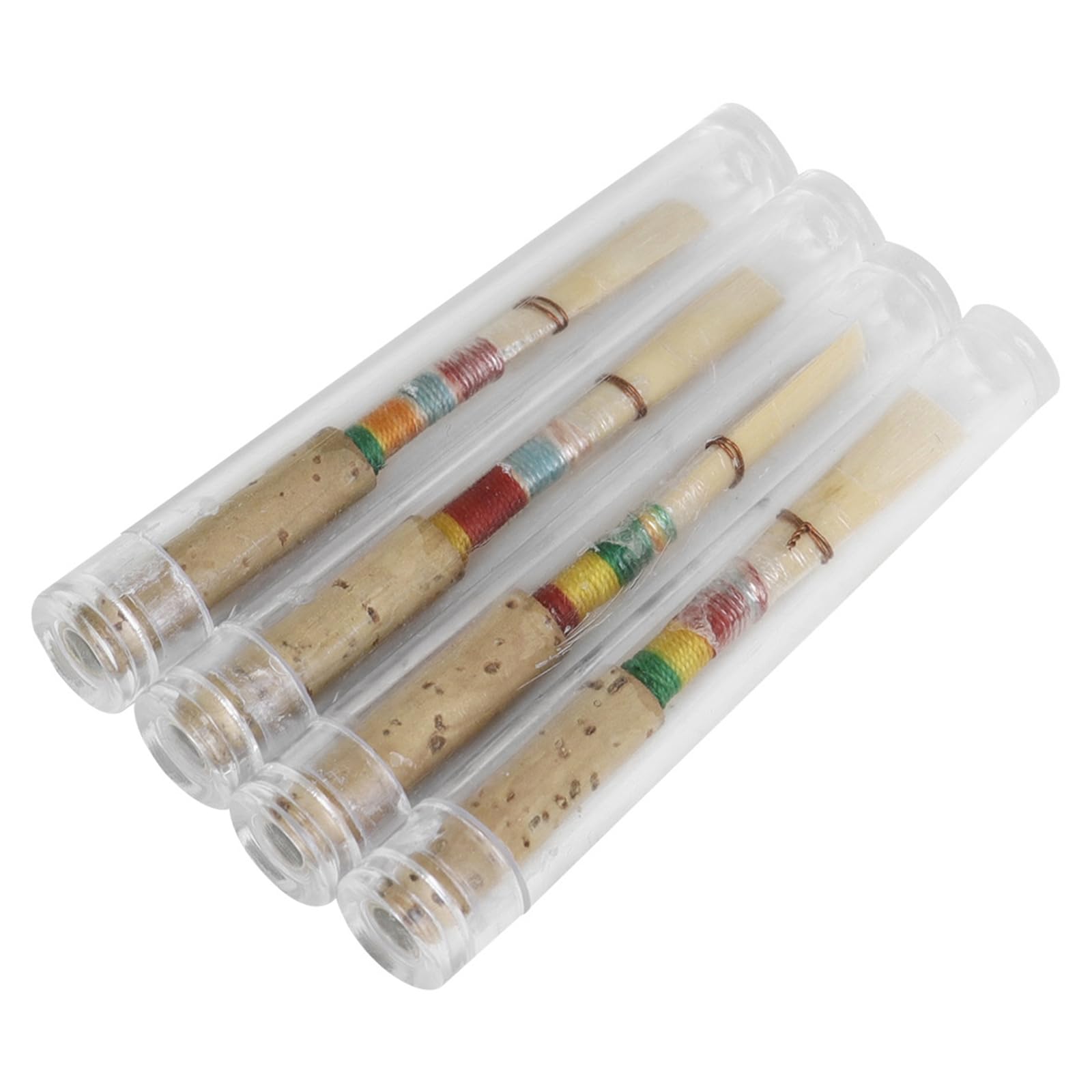 4 silbatos suaves para oboe con caja de almacenamiento, boquilla suave, silbatos naturales, pieza de repuesto para instrumento musical, cañas de oboe duraderas, cañas de colores