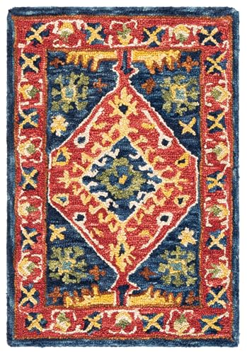 Tapete decorativo boho rojo y azul 2x3 pies