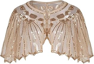 Vintage Boutique Paillettes Perline 1920 Retro Scialle Deco Serata Party Mantello Avvolge Sciarpa Copertura Retro Stile Sposa Abito Da Sposa Festa di Nozze