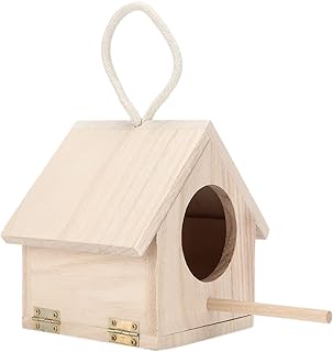 Wooden Bird House, Safe and Non Toxic Wooden Bird Nests, Decorative Nest Box Birdhouse Wood Garden Bird Nests Small Bird Breeding Box for Dove Wren Robin Sparrow Hummingbird Finch