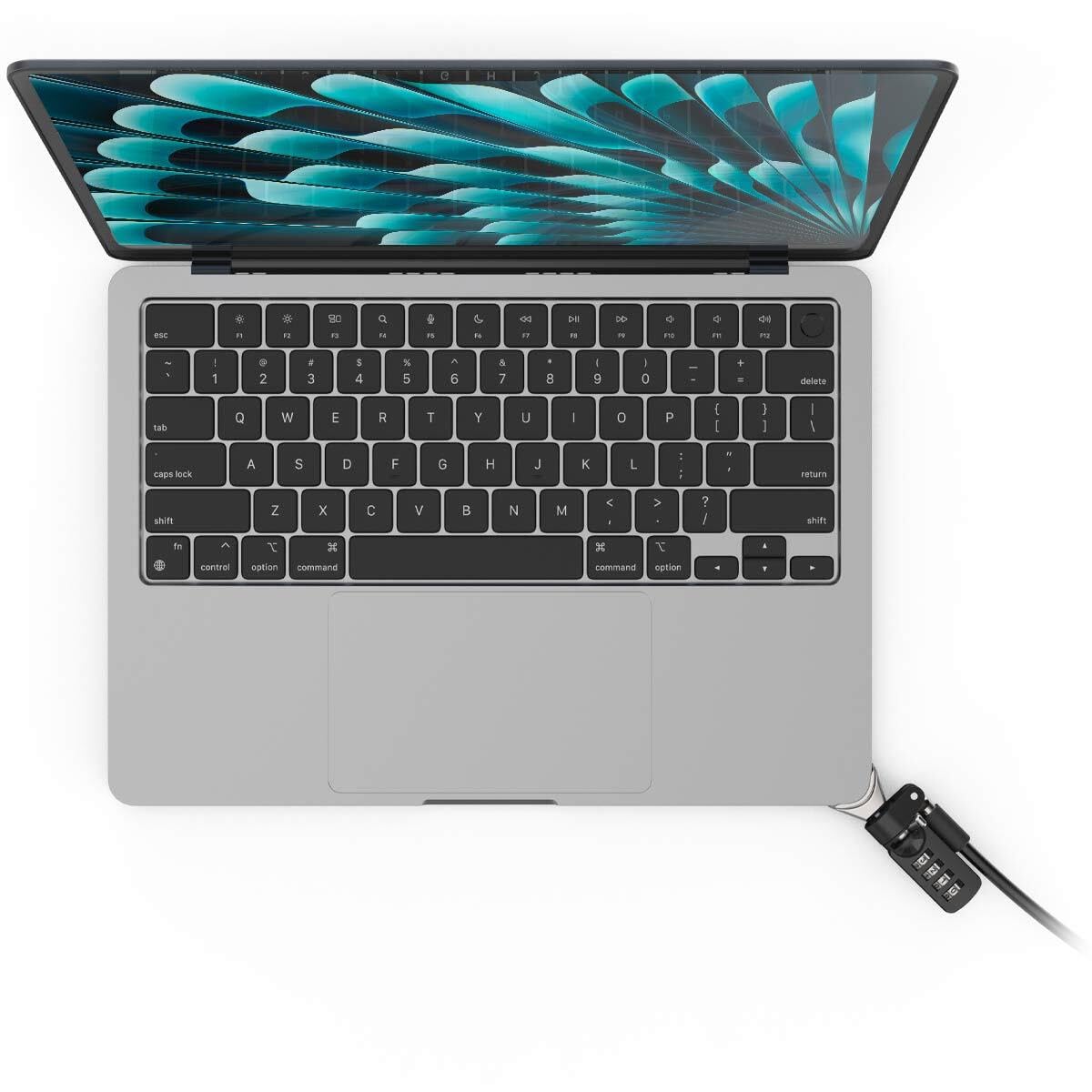 Compulocks Ledge Lock Adaptateur pour MacBook Air 15" M2-M4 avec câble antivol à combinaison Argenté