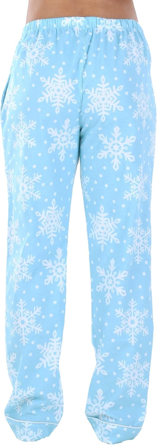 PajamaMania Women's Cotton Flannel Pajama PJ Pants with Pockets - Image 2