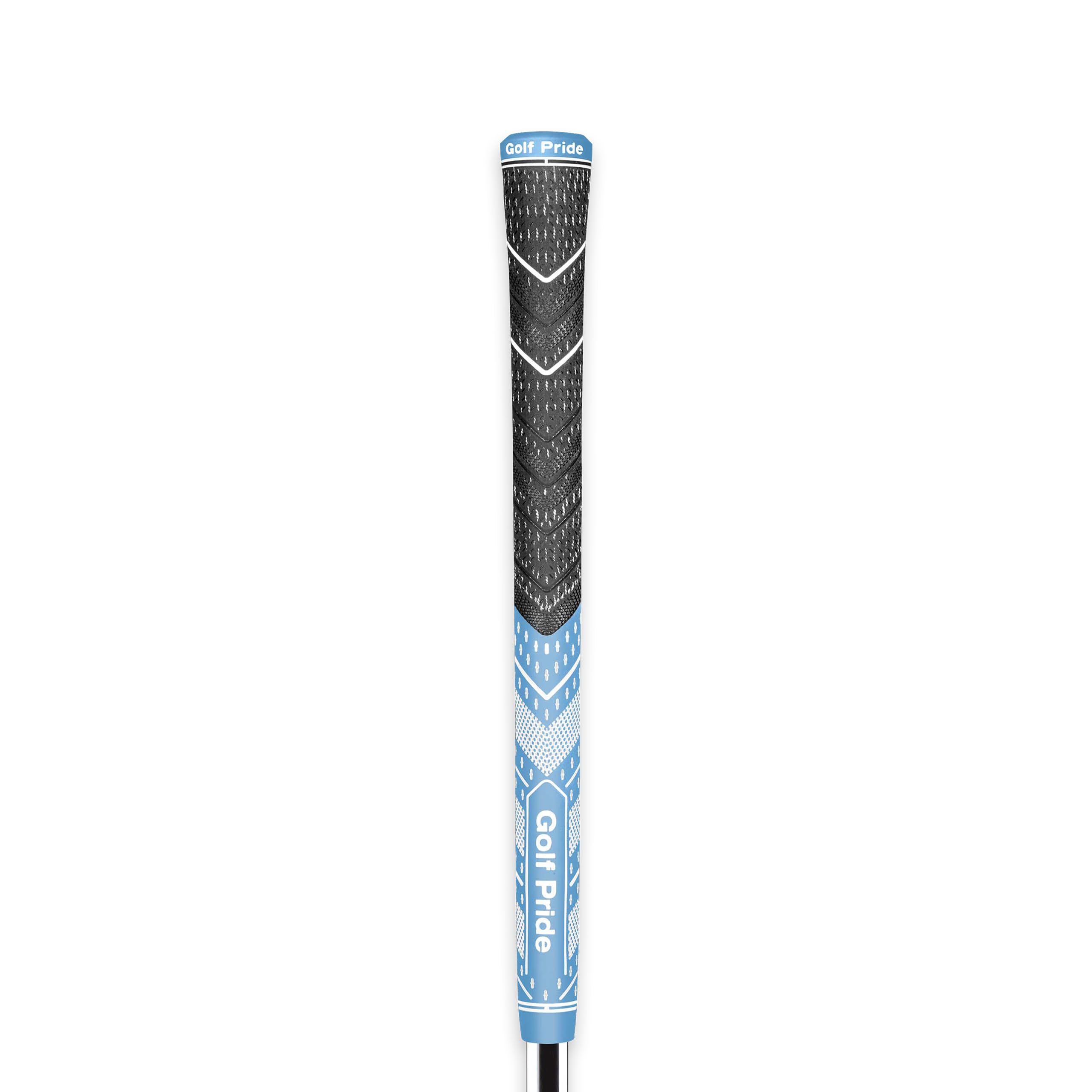 MCC Plus4 Golf Club Grip - All-Weather Hybrid Grip with Larger Lower Hand - Brushed Cotton Cord & Pebbled Texture - Light Blue/White