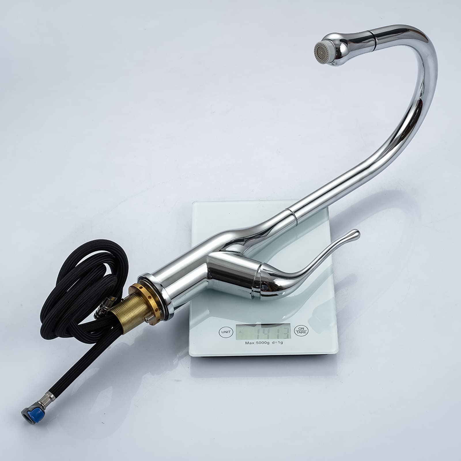 grifo de ducha, Grifo de cocina acero inoxidable 304, monomando(Chrome)